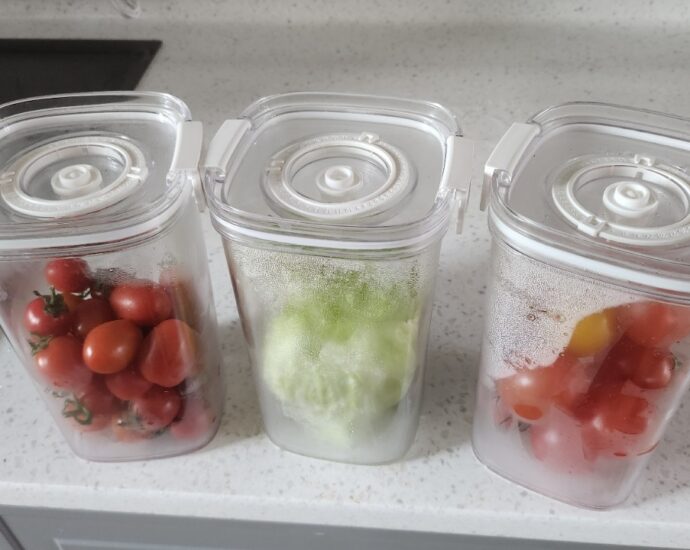 잠금 날개가 있는 진공밀폐용기