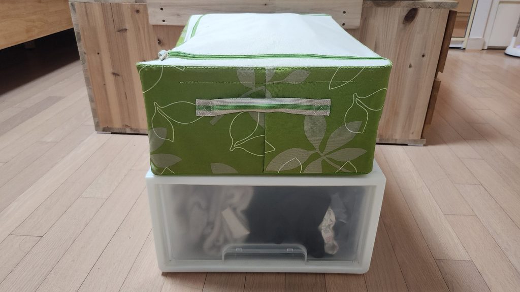 리빙박스와 1단 서랍 사이즈 비교